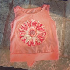 Girls sleeveless flower tank top